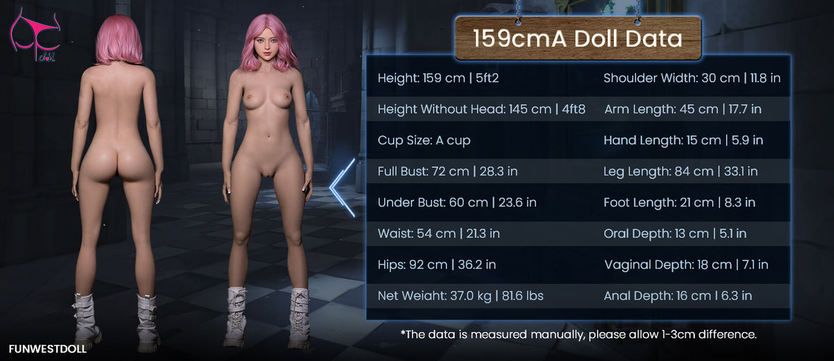 FunWestDoll Alice 159cm STPE FWD079 USA Stock — FWD079-STPE — body measurements